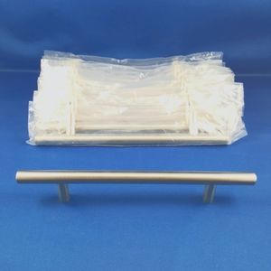 NEW Cabinet Drawer Solid Bar Pulls Brushed Stainless Steel Finish (Pack of 10)
